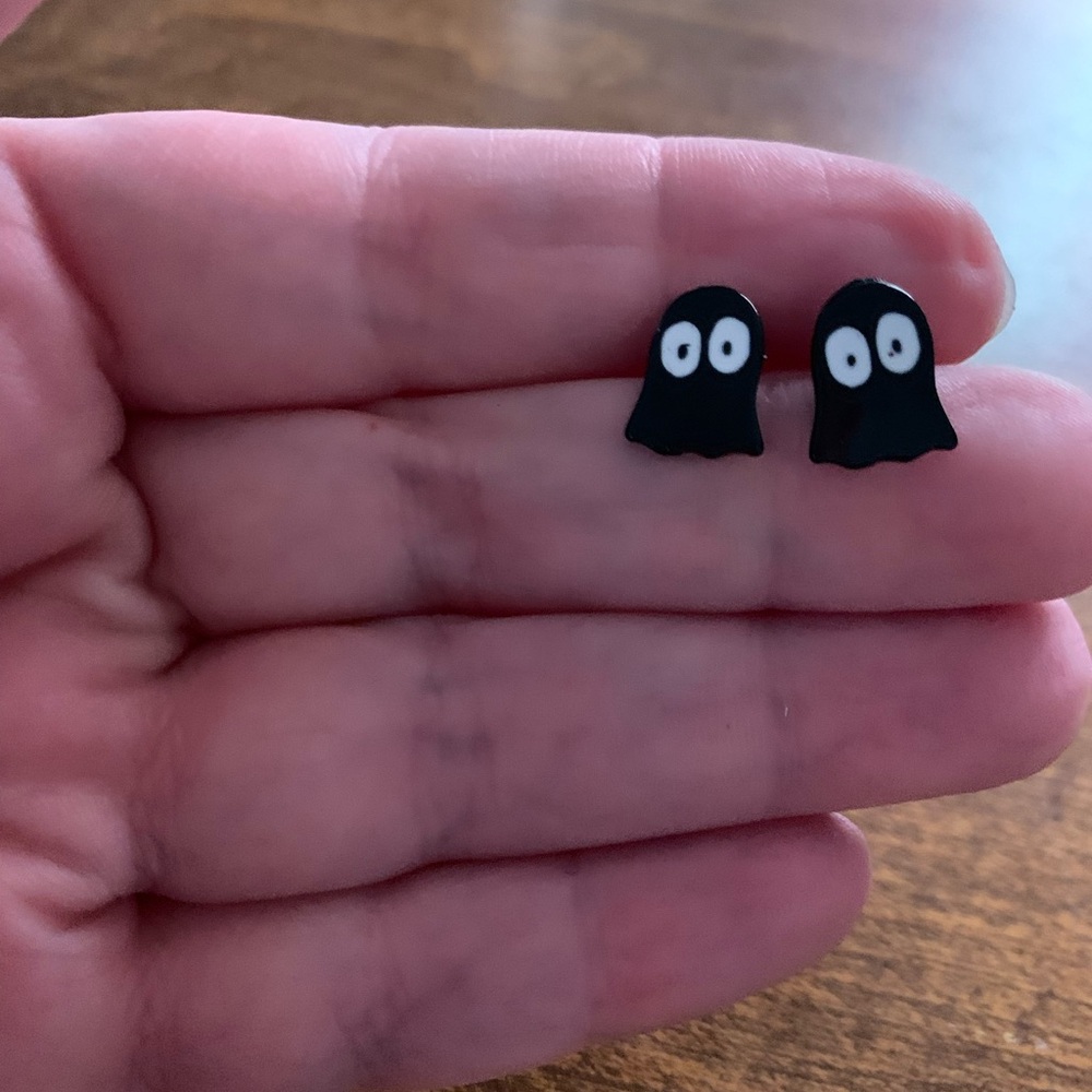 Black Ghost Stud Earrings